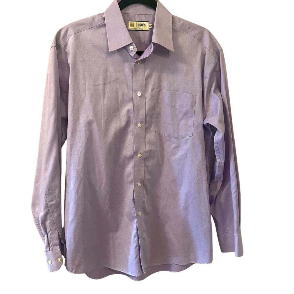 Marks & Spencer Lilac Purple Button Down Shirt 15.5"